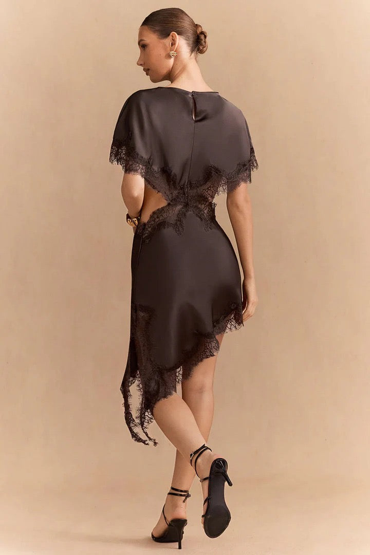 Brown Satin Dress