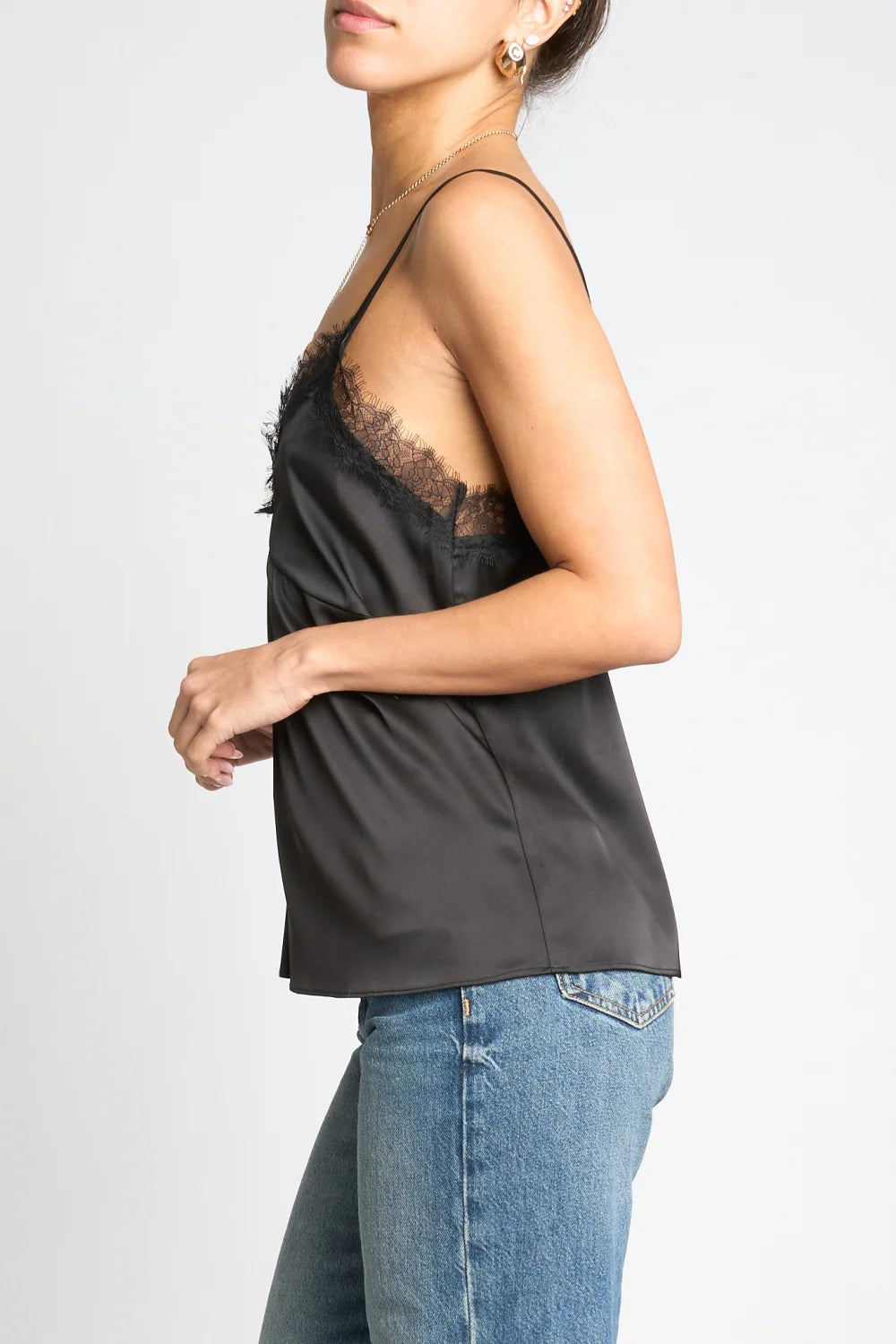 Lace Trim Satin Cami