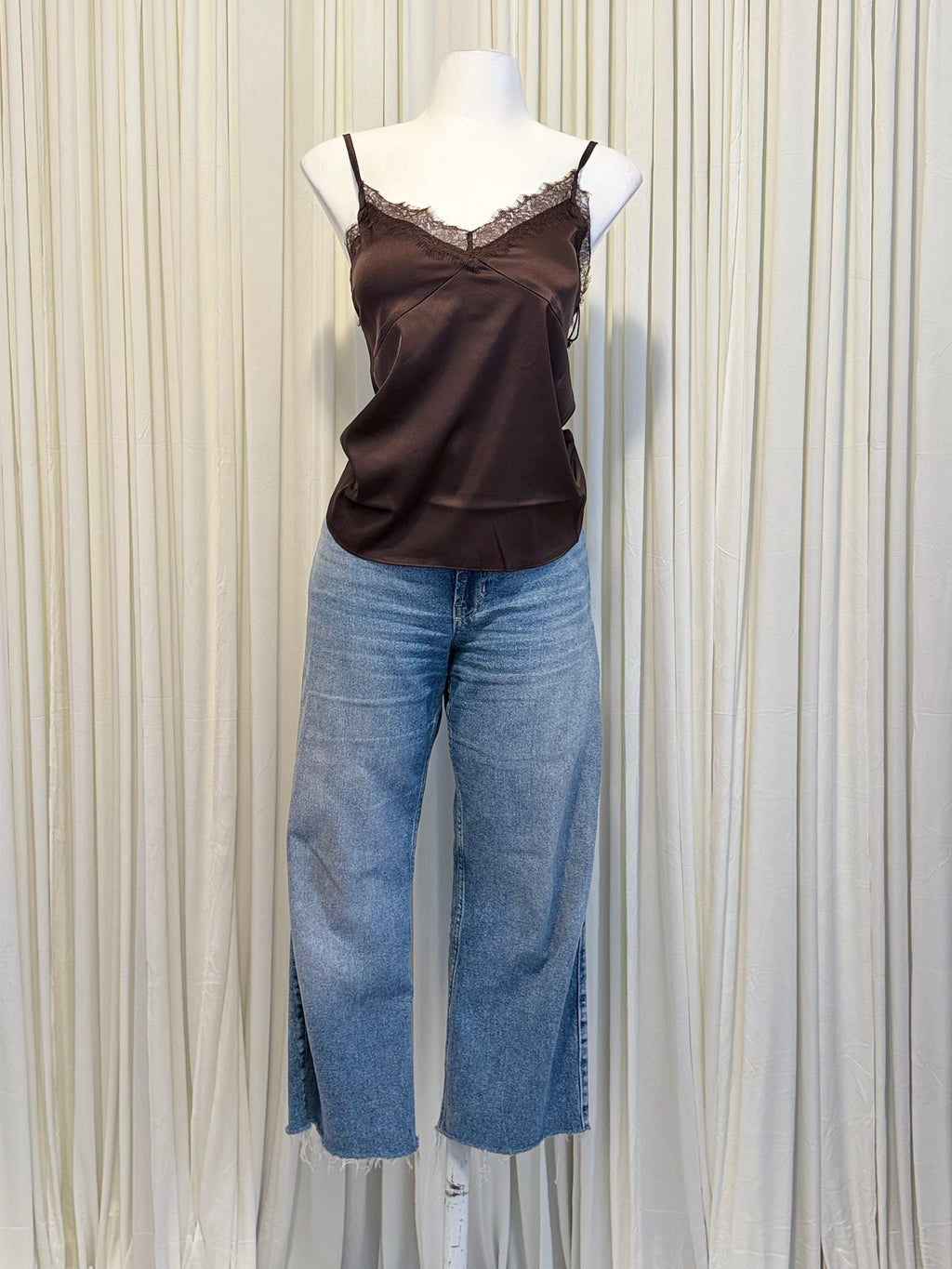 Lace Trim Satin Cami