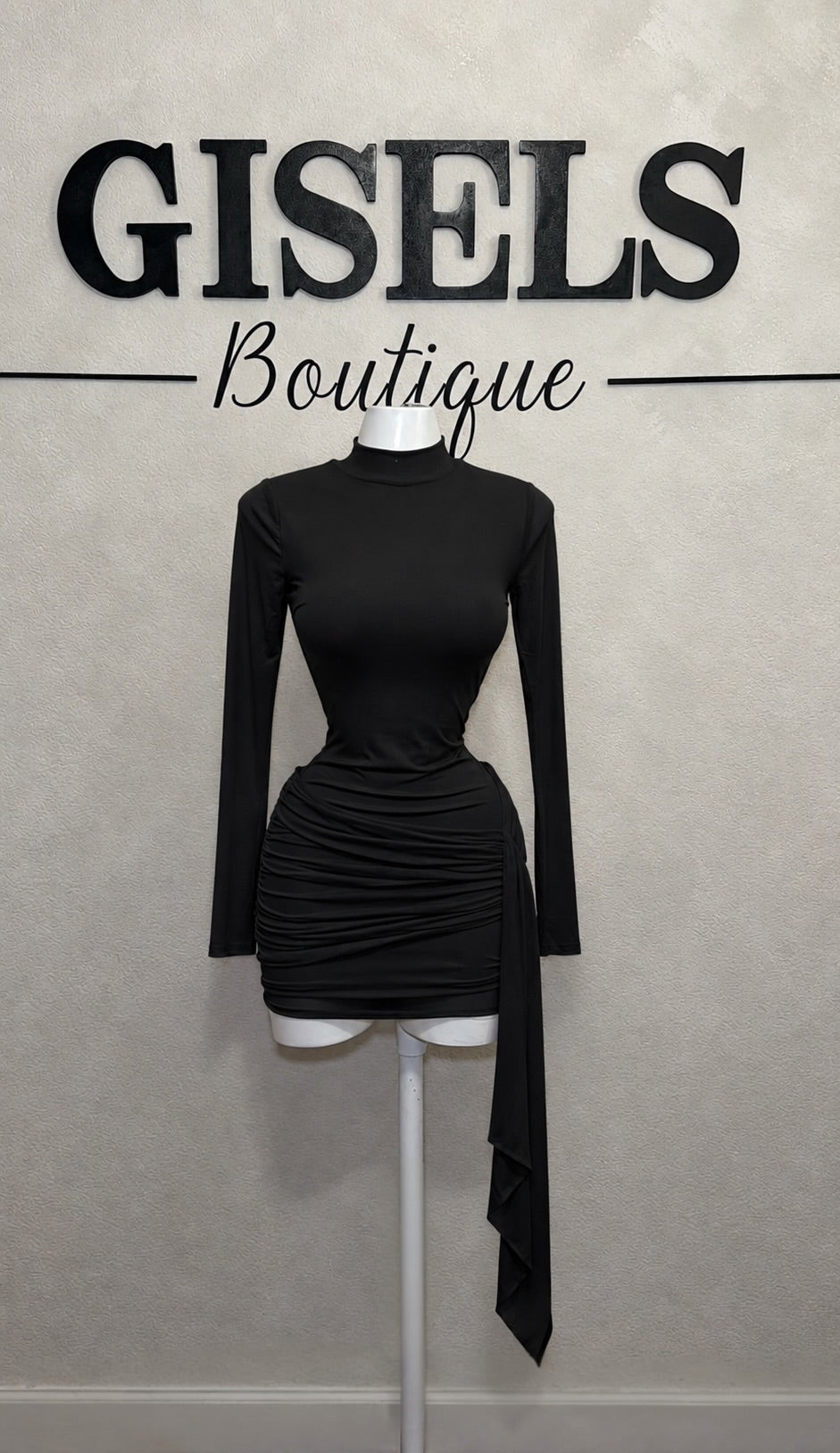 Long Sleeve Mesh Mini Dress