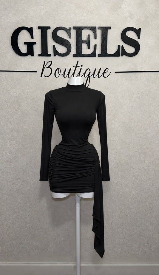 Long Sleeve Mesh Mini Dress